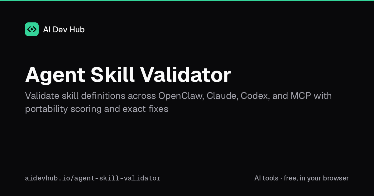 Skill Dv Agent Skill Validator | AI Dev Hub