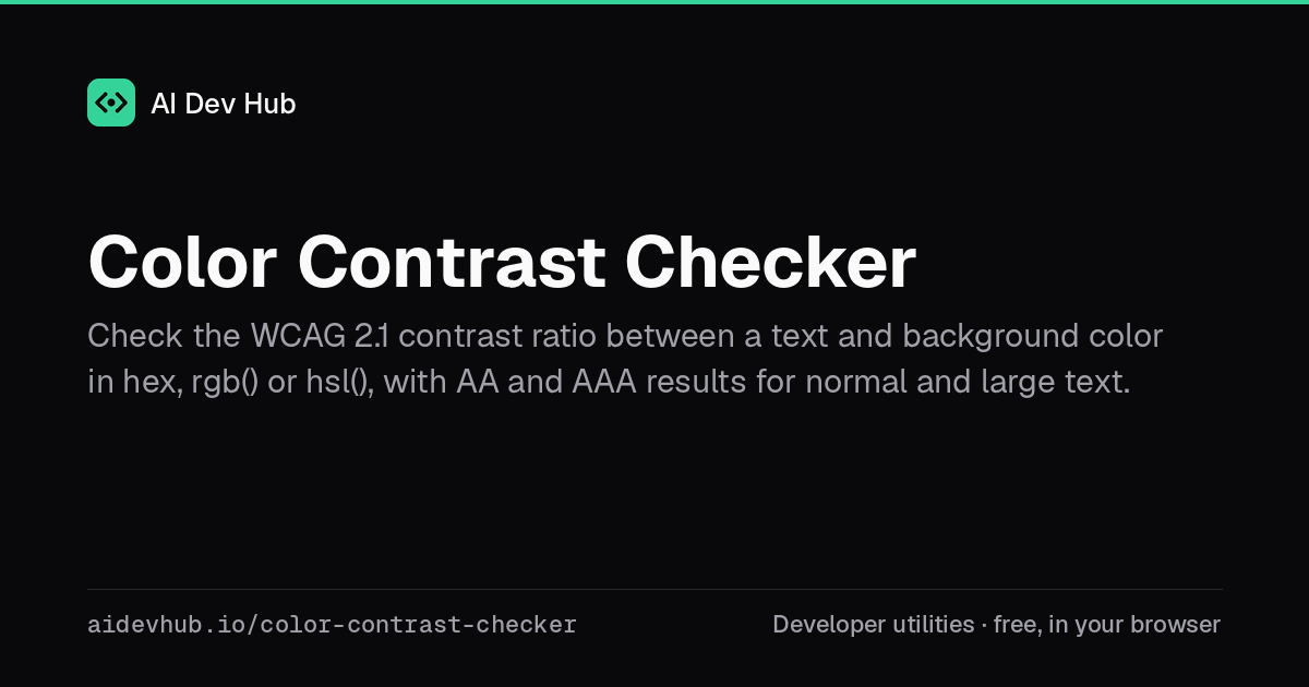 Color Contrast Checker | AI Dev Hub