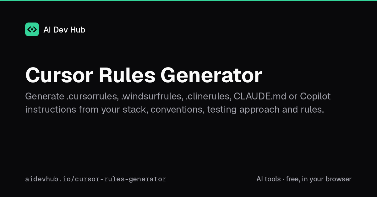 Cursor Rules Generator | AI Dev Hub