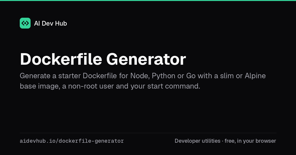 Dockerfile Generator | AI Dev Hub