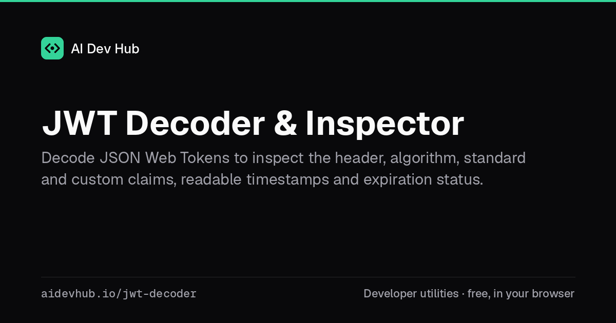 JWT Decoder & Inspector | AI Dev Hub