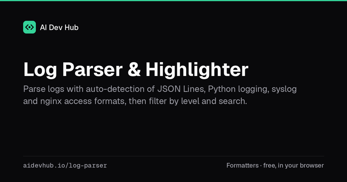 Log Parser & Highlighter | AI Dev Hub