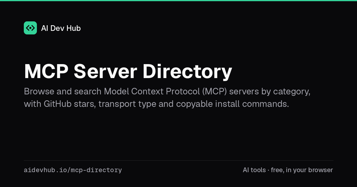 MCP Server Directory — Free Online Tool | AI Dev Hub