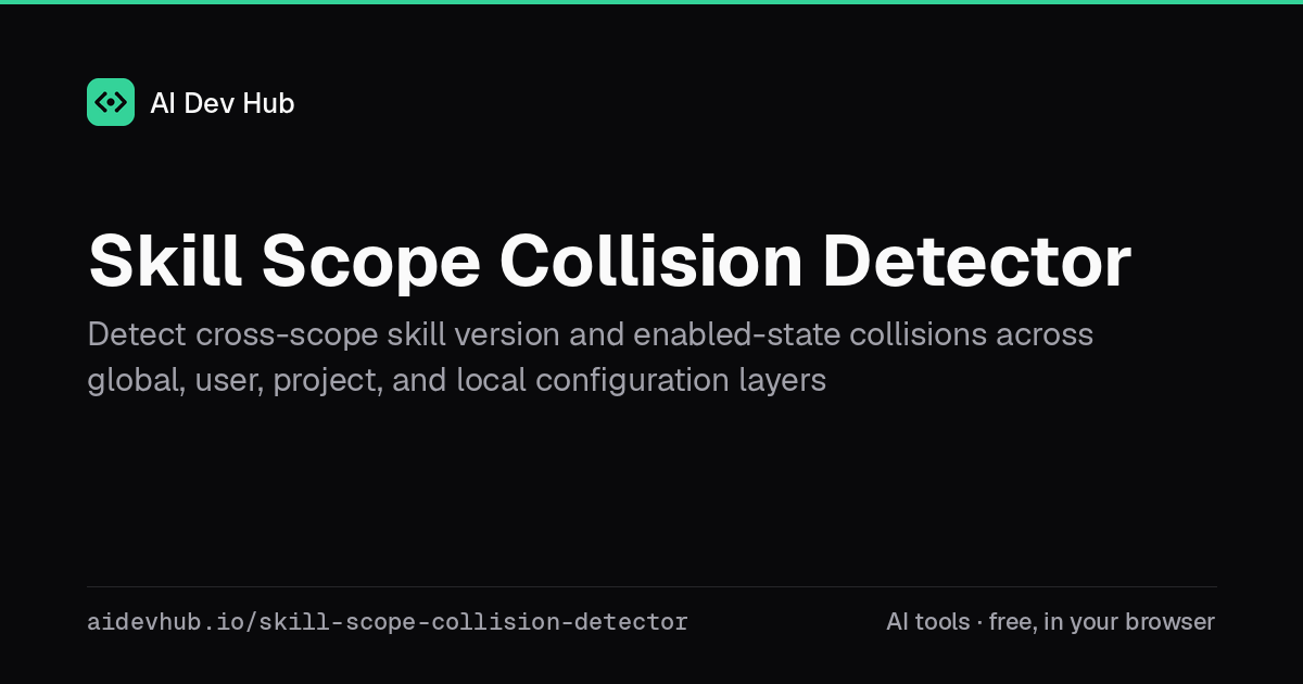 Skill Scope Collision Detector — Free Online Tool | AI Dev Hub