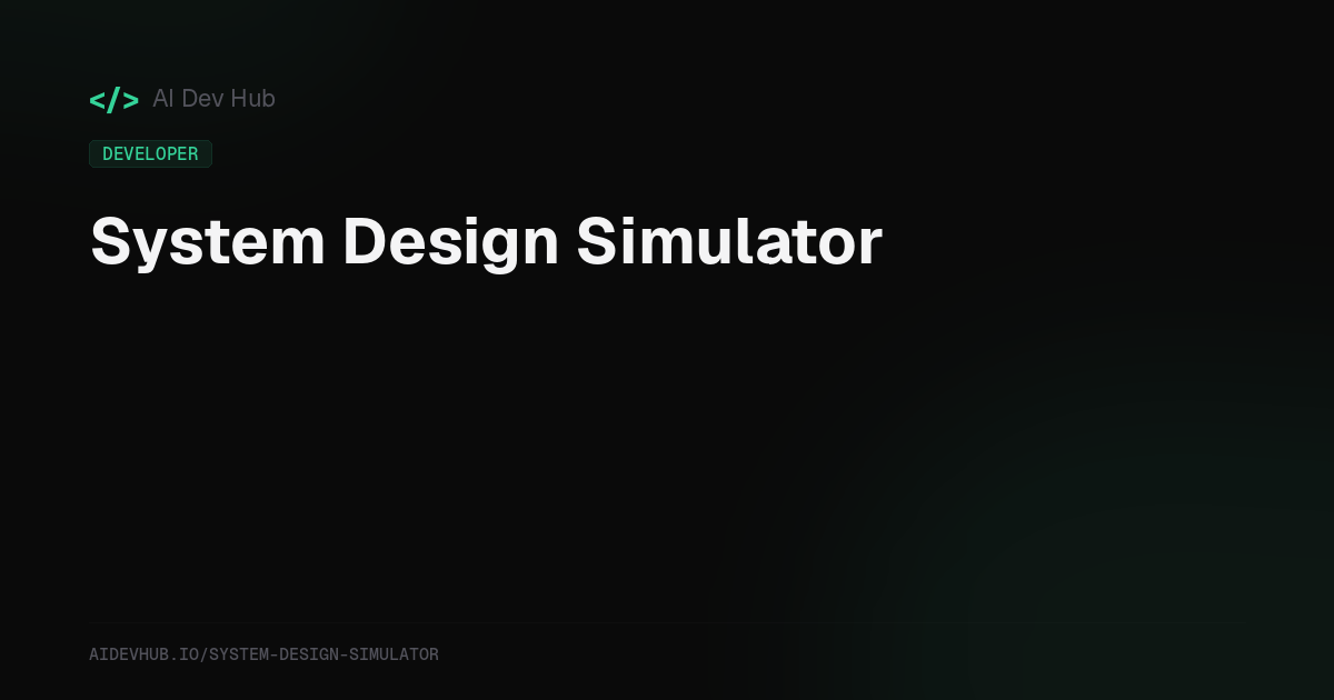 System Design Simulator | AI Dev Hub