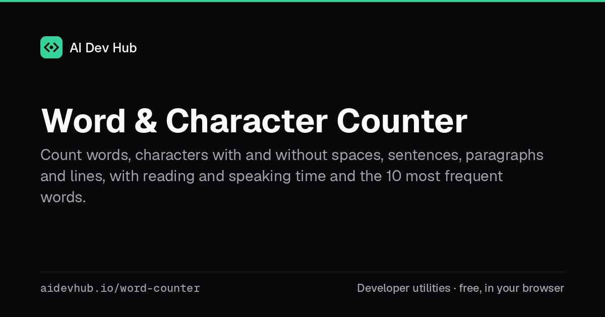 Word & Character Counter — Free Online Tool | AI Dev Hub