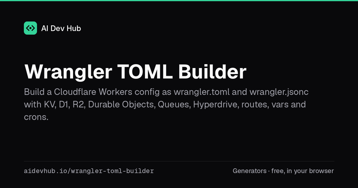 Free Rangeler Form Wrangler TOML Builder — Free Online Tool | AI Dev Hub
