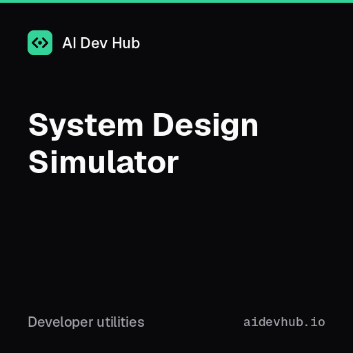 System Design Simulator | AI Dev Hub